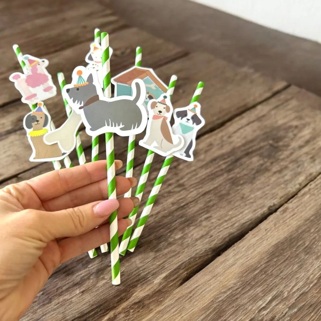 Dogs Köpek Can Dostlarımız Temalı Pipet 8 Adet