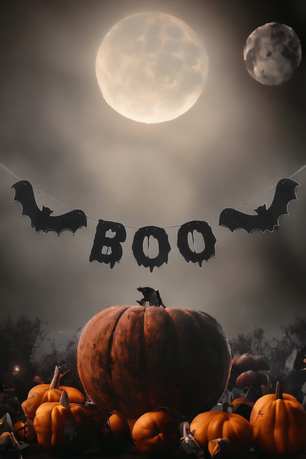 Cadılar Bayramı Yarasa Boo Süs Siyah