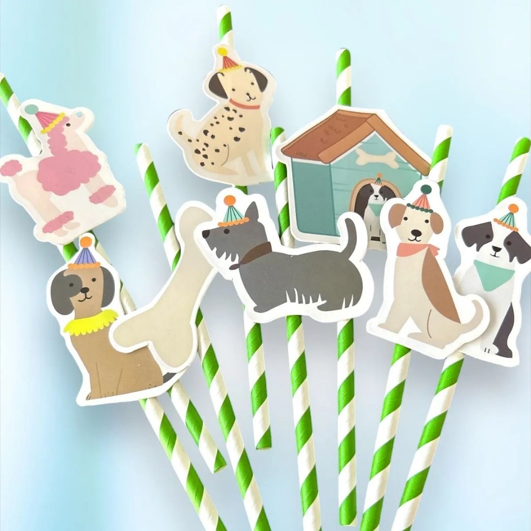 Dogs Köpek Can Dostlarımız Temalı Pipet 8 Adet