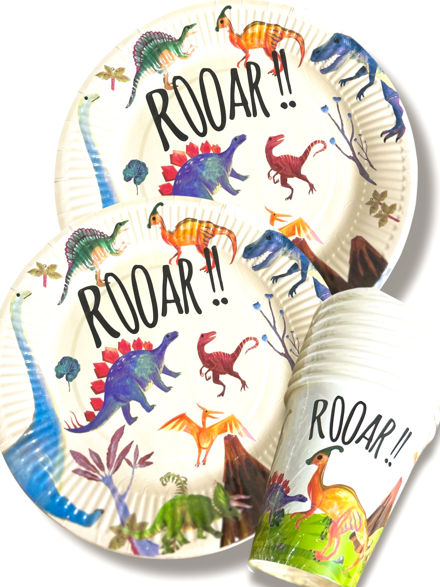 Dinozor Temalı Tabak Bardak Set 8 er adet