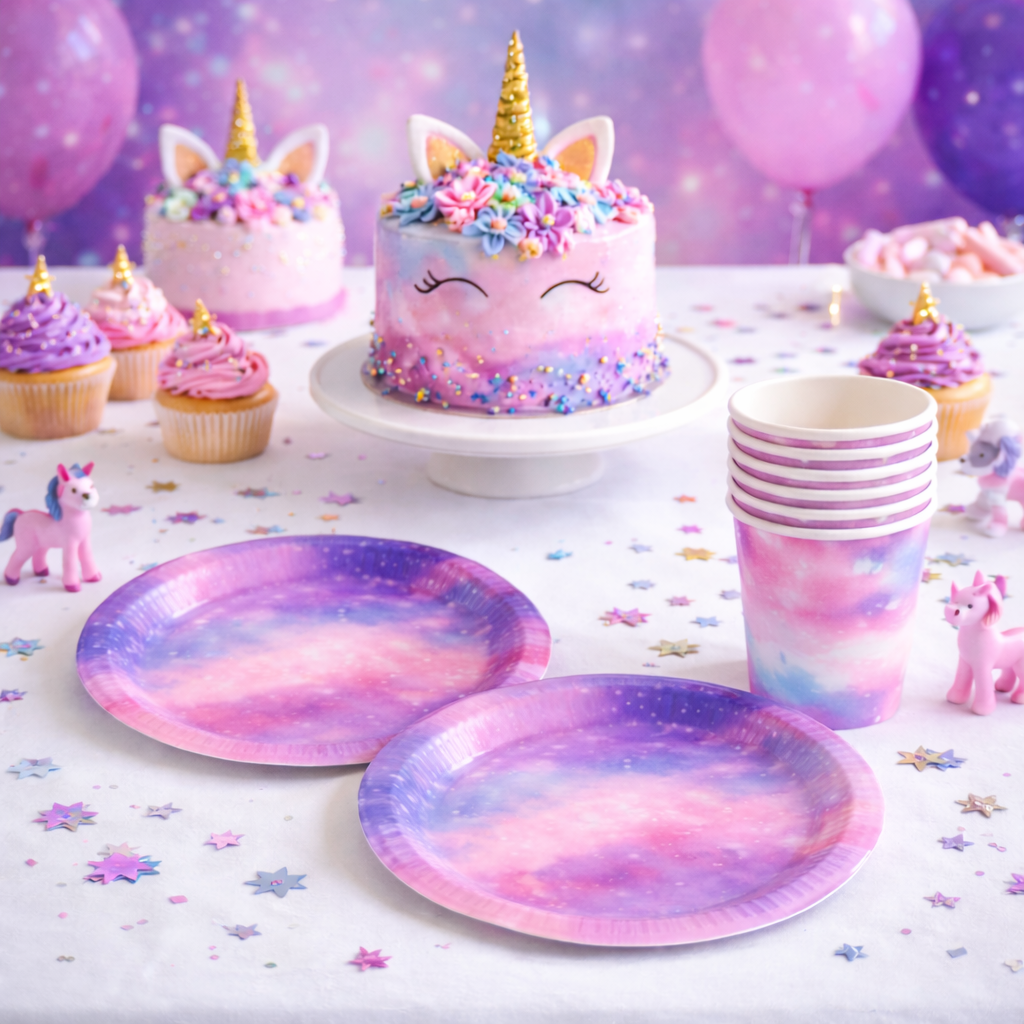 Gökkuşağı Tema Tabak Bardak Set 8’li