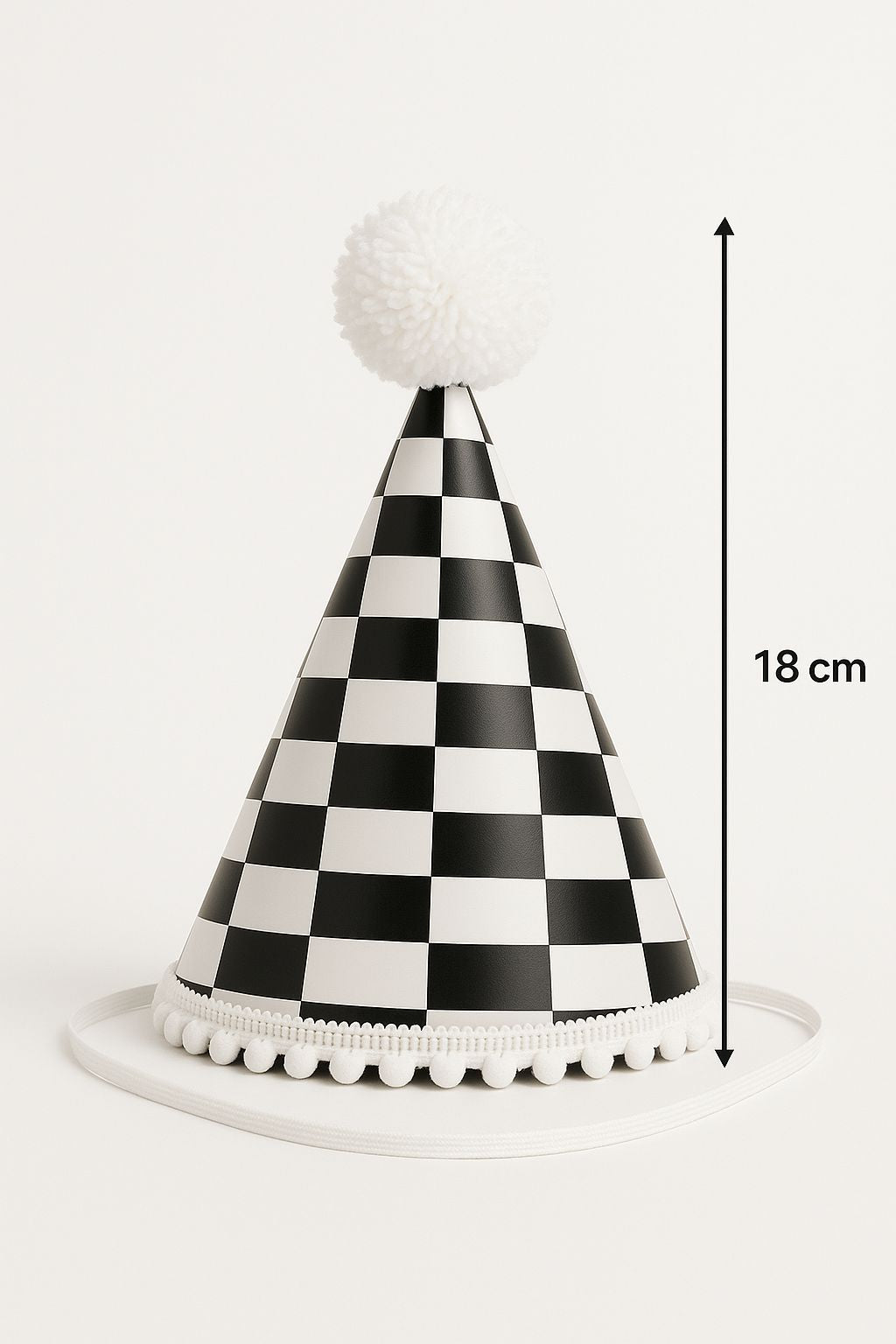 Yarış Temalı Damalı Karton Şapka 1 Ad. 18 cm
