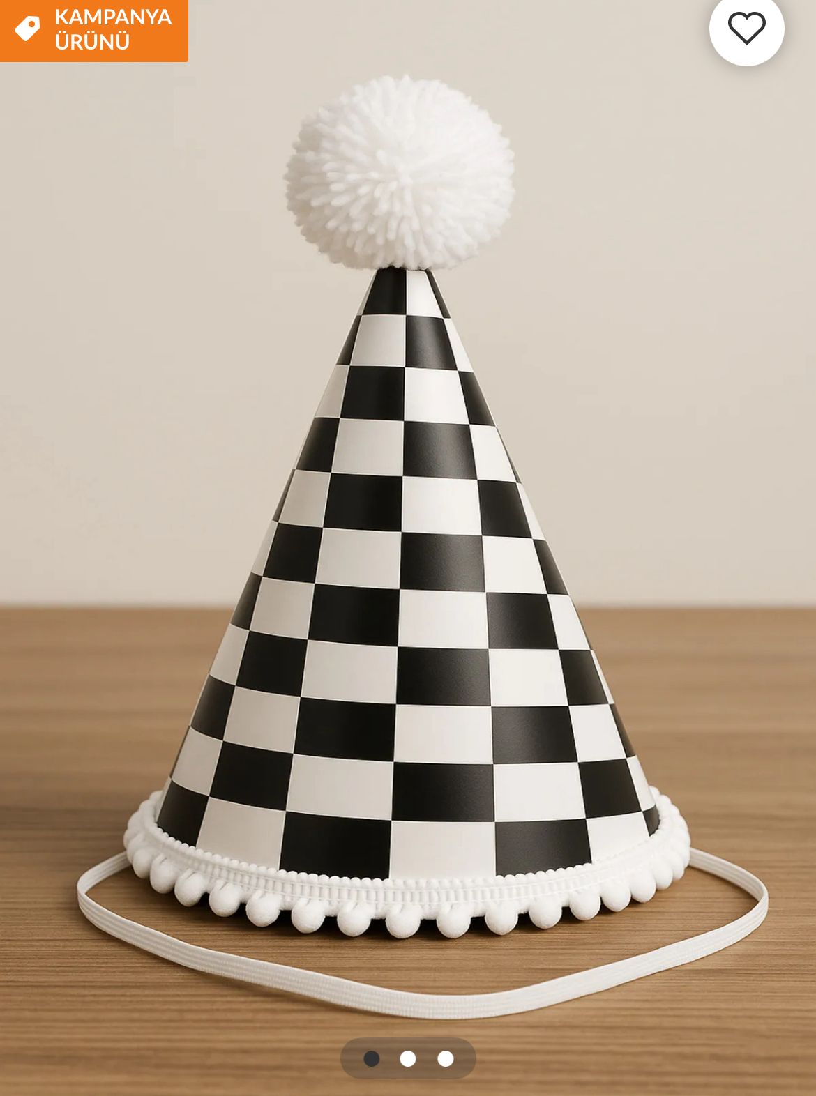 Yarış Temalı Damalı Karton Şapka 1 Ad. 18 cm