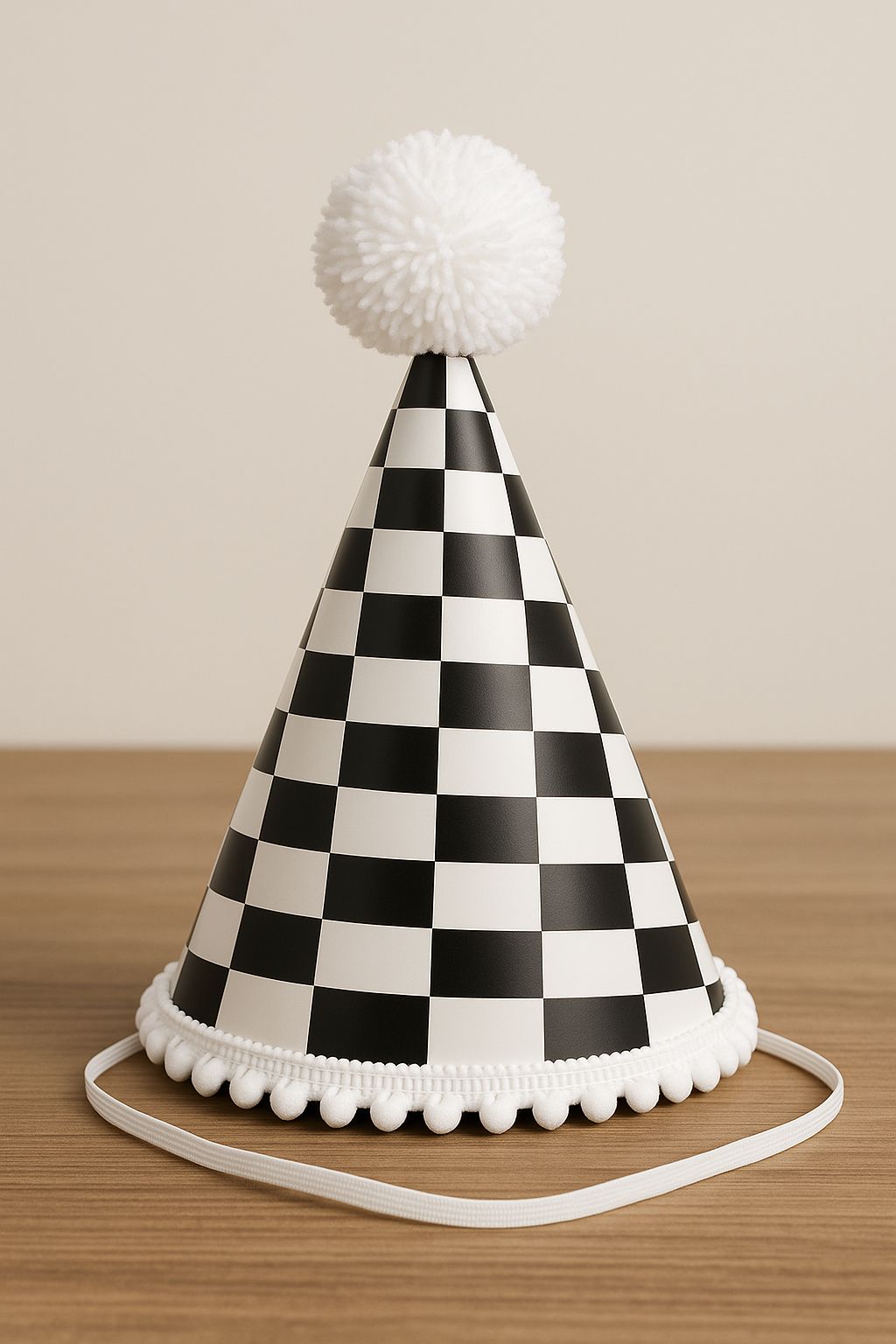 Yarış Temalı Damalı Karton Şapka 1 Ad. 18 cm