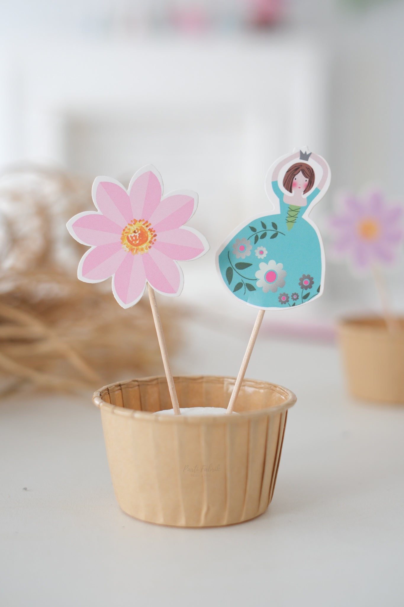 Prensesler Temalı Kürdan Pasta Süsü 8 Parça