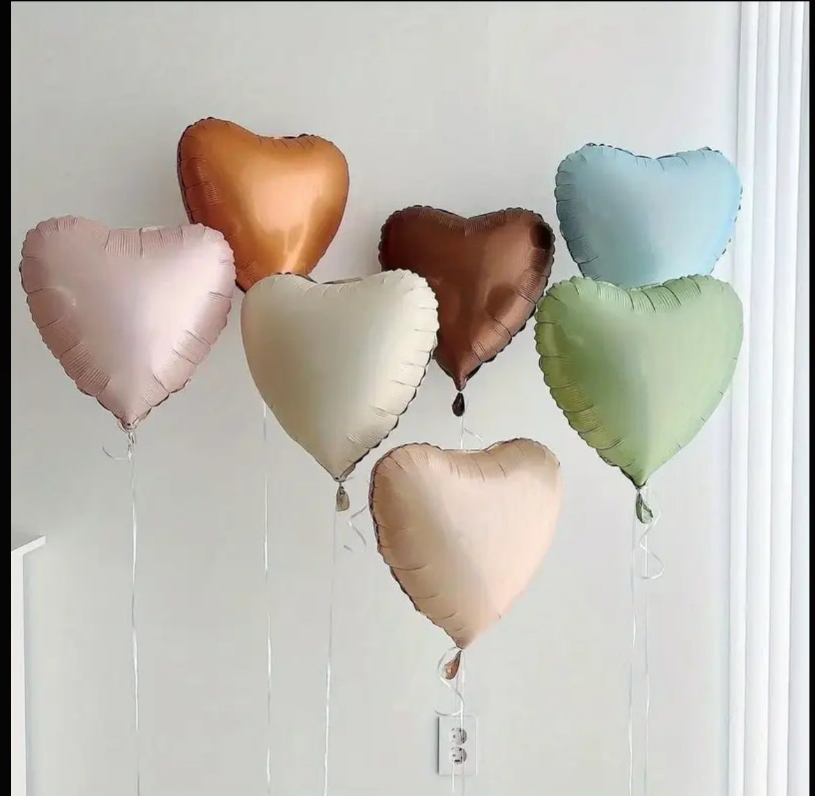 Saten Renkler Retro Kalp Balon Renk Seçiniz