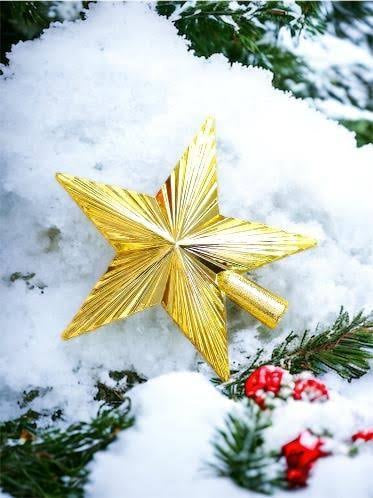 Yılbaşı Çam Ağacı Süsü Tepe Yıldızı 15 Cm Işıltılı Gold RENK