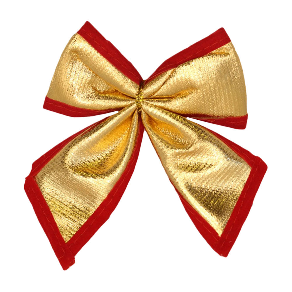 Yılbaşı Dekorasyon Ağaç Süsü Fiyonk 6 Adet Gold Kırmızı 12 cm Lüks Büyük