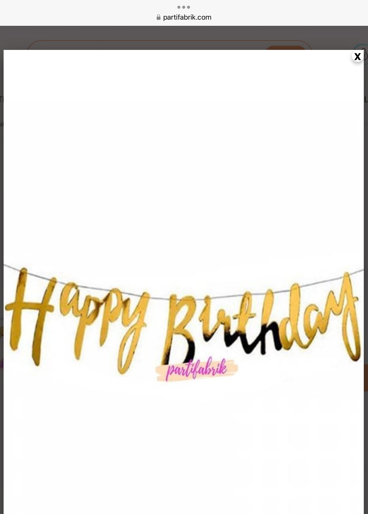 Gold Happy Birthday Varak Yazı Süs Banner