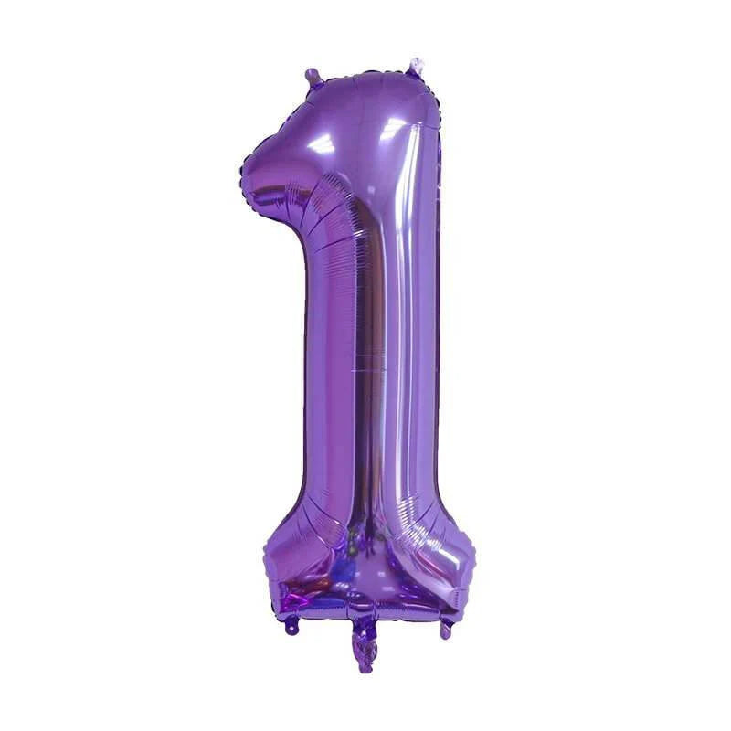 Mor Renk Rakam Folyo Balon 34 İnch Yaş Seçiniz