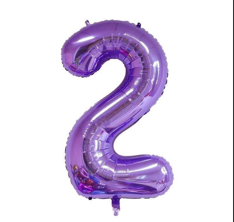 Mor Renk Rakam Folyo Balon 34 İnch Yaş Seçiniz