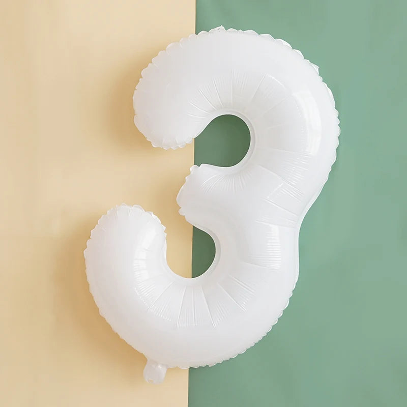 Beyaz Renk Rakam Folyo Balon 34 İnch Rakam Seçiniz