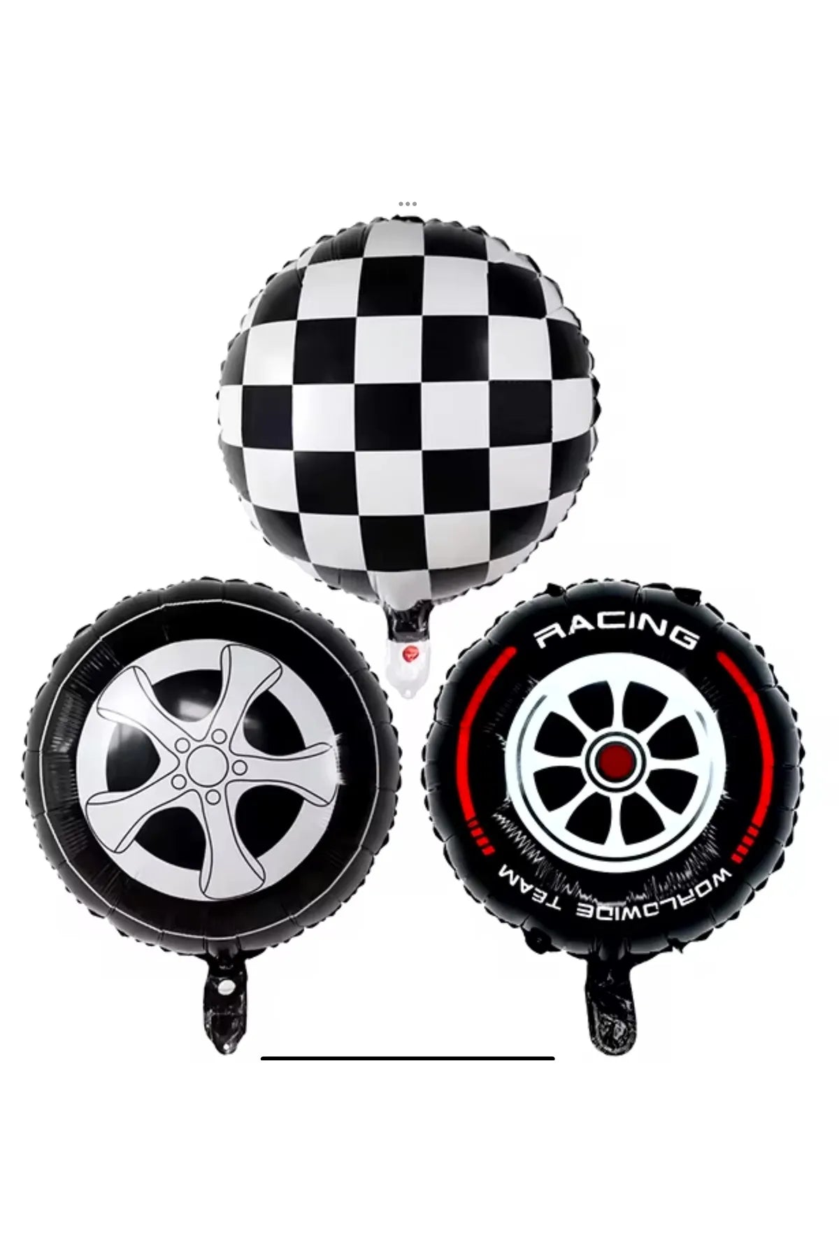 Yarış Arabaları Temalı 3 adet Oval Folyo Balon 40 Cm
