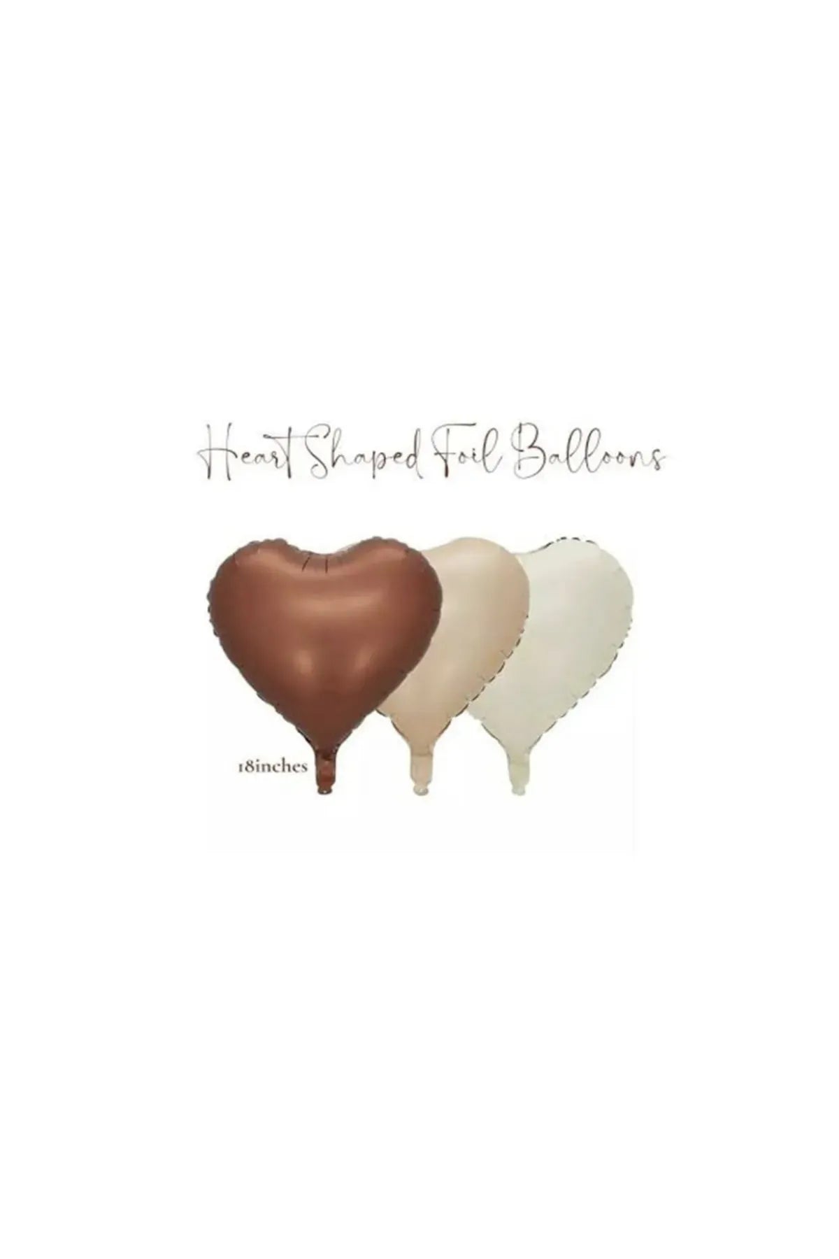 Kahve Retro Stin Renkler Balon Demeti 3 lü kalp Folyo Balon