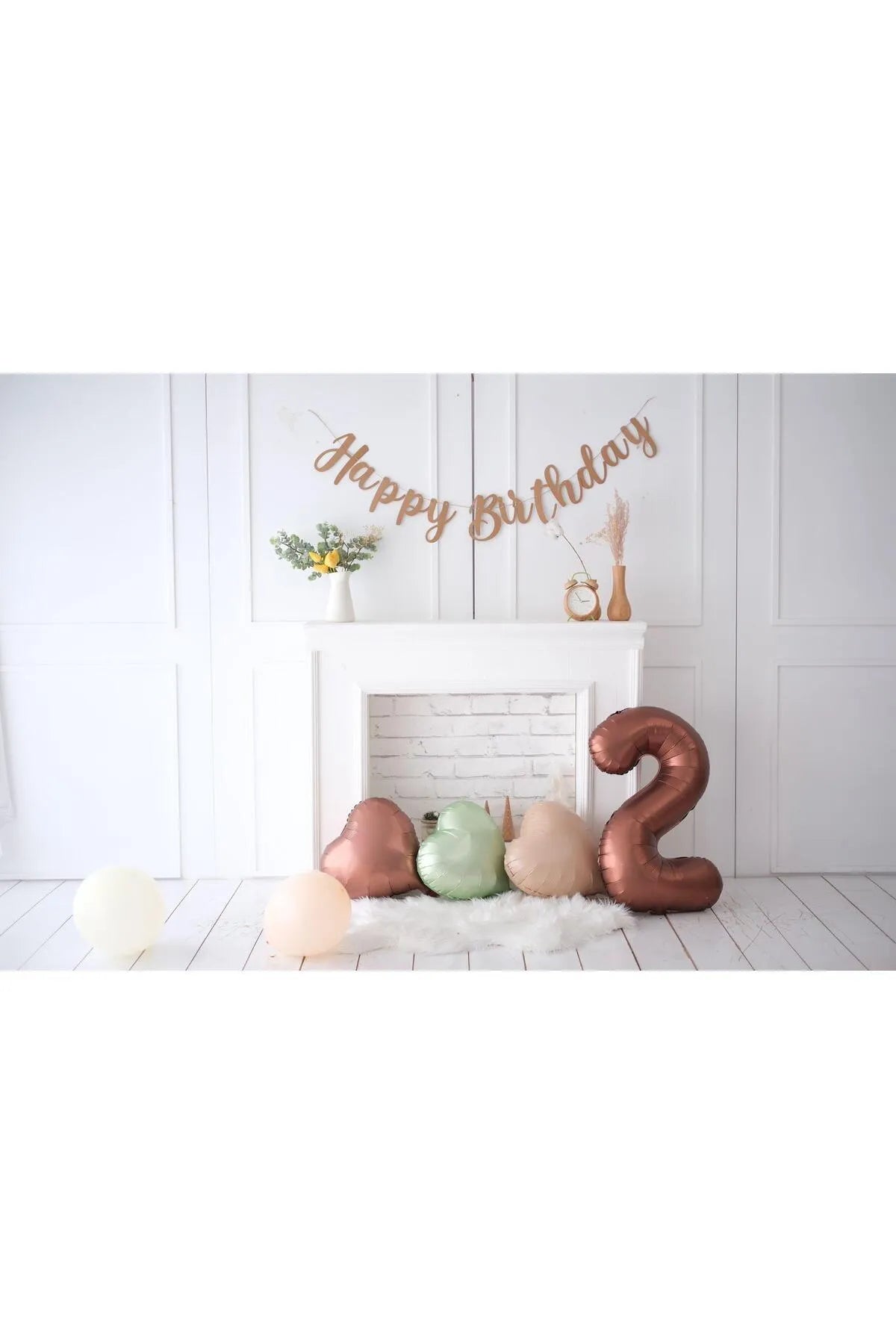 Happy Birthday Kraft İtalik Retro Renk Yazı Süs