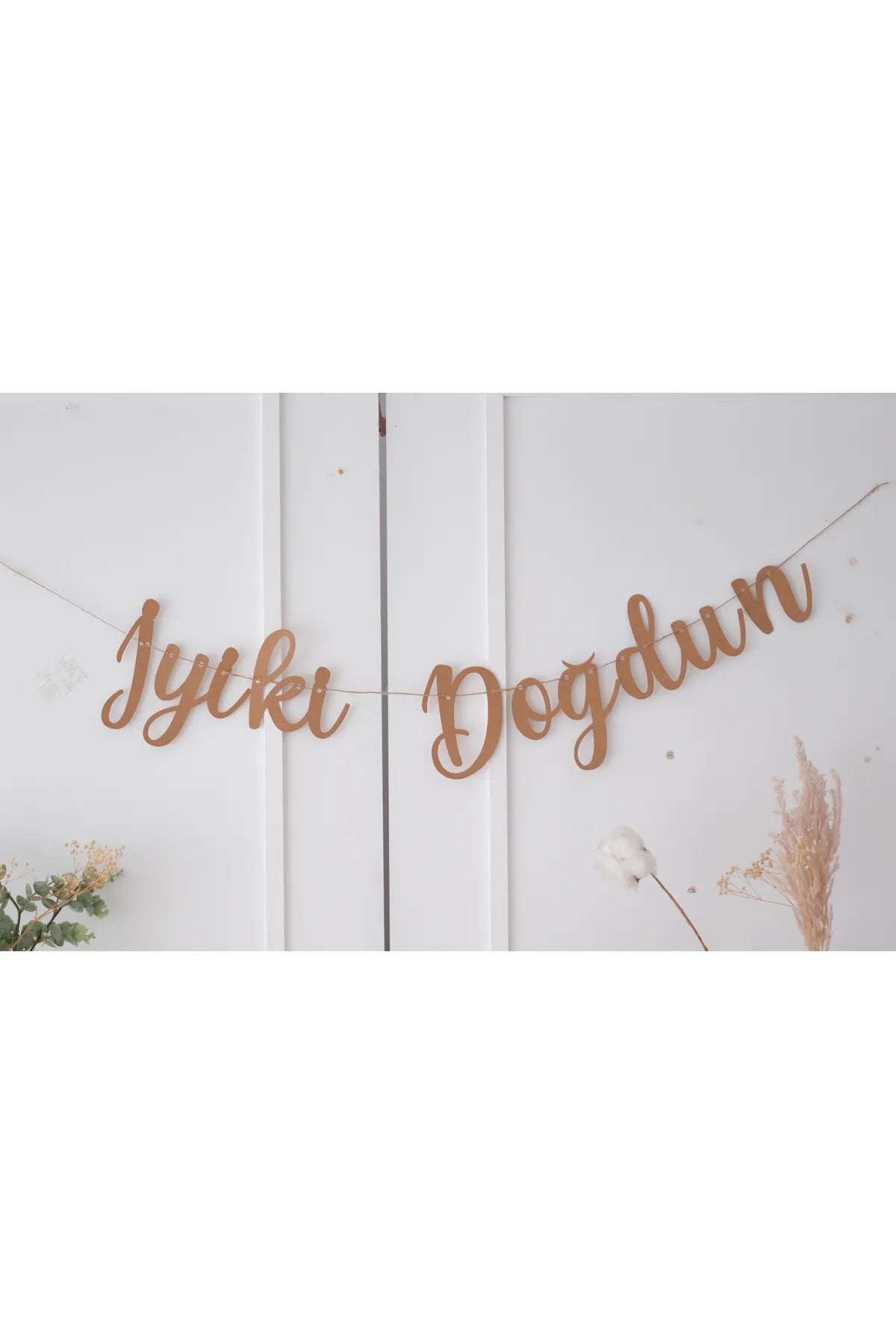 Iyiki Doğdun Kraft Retro Renk Yazı Süs