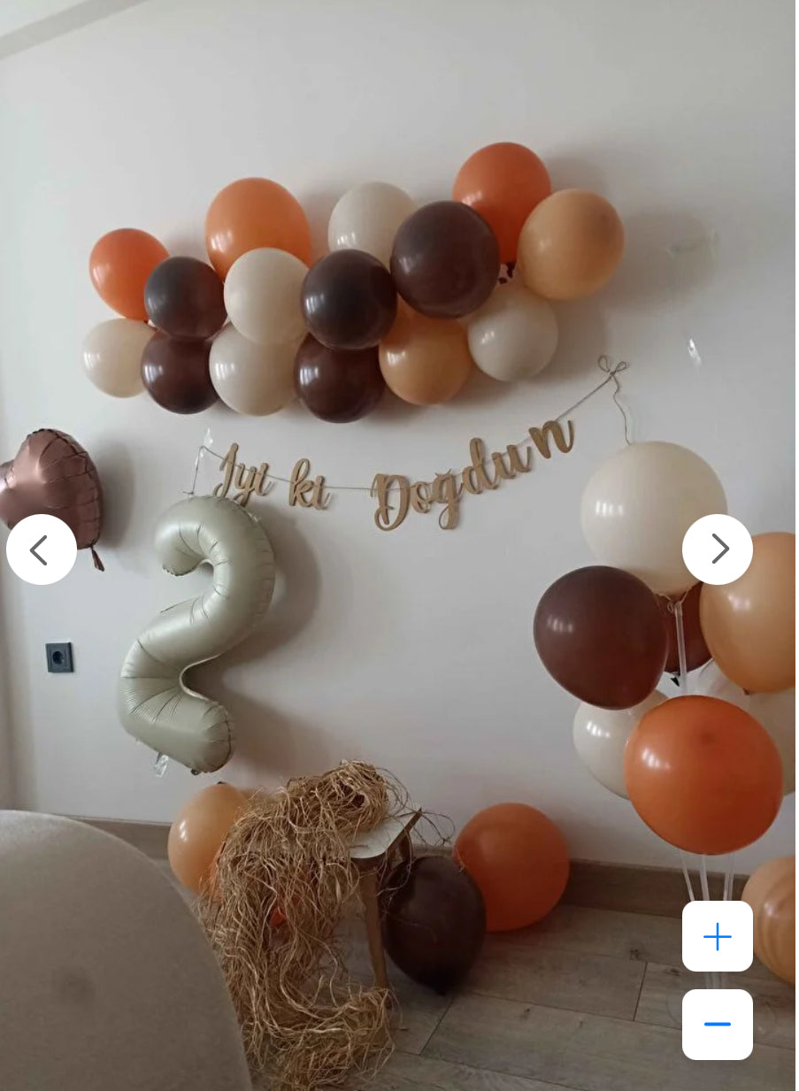 Iyiki Doğdun Kraft Retro Renk Yazı Süs