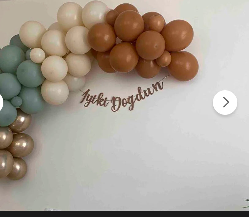 Iyiki Doğdun Kraft Retro Renk Yazı Süs