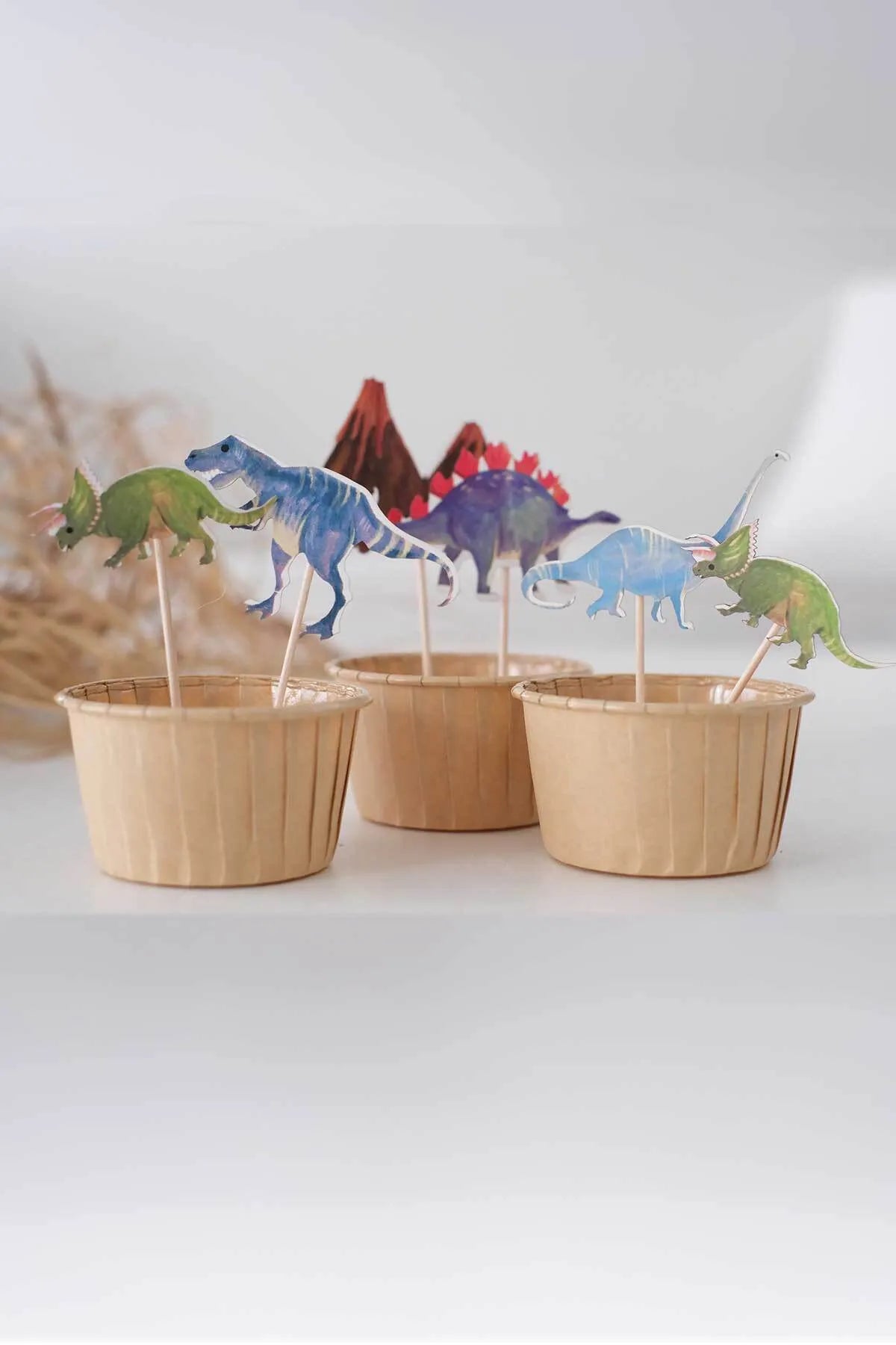 Dinozor Partisi Temalı Kürdan Süsü Seti 8 Parça