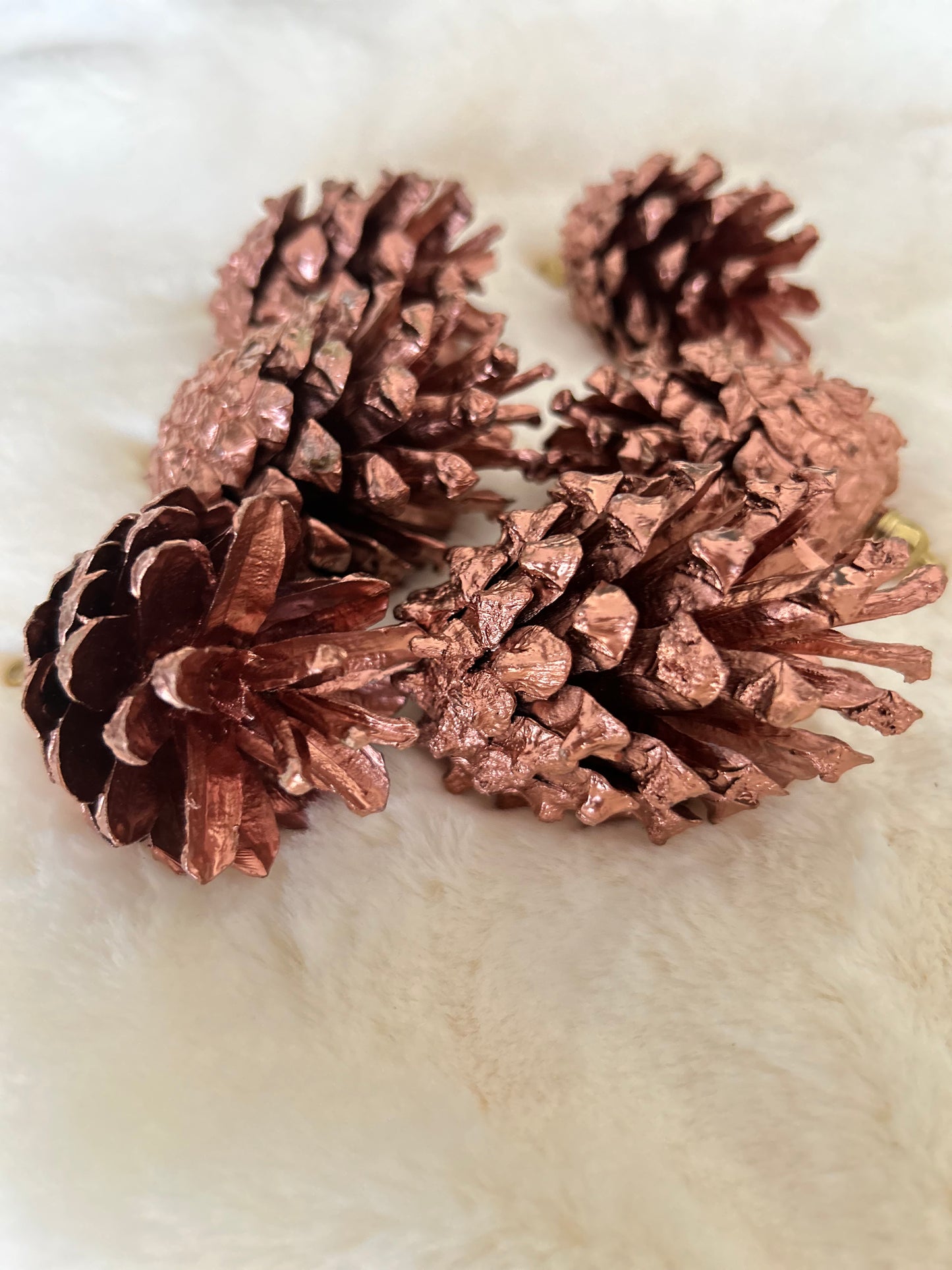 Kozalak Yılbaşı Ağaç Süsü Metalik Rose Gold 6 Adet