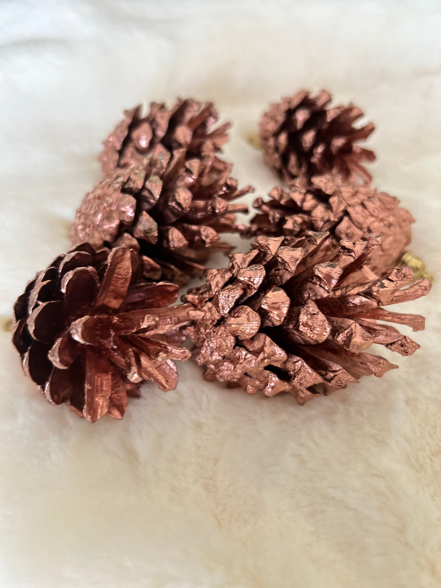 Kozalak Yılbaşı Ağaç Süsü Metalik Rose Gold 6 Adet