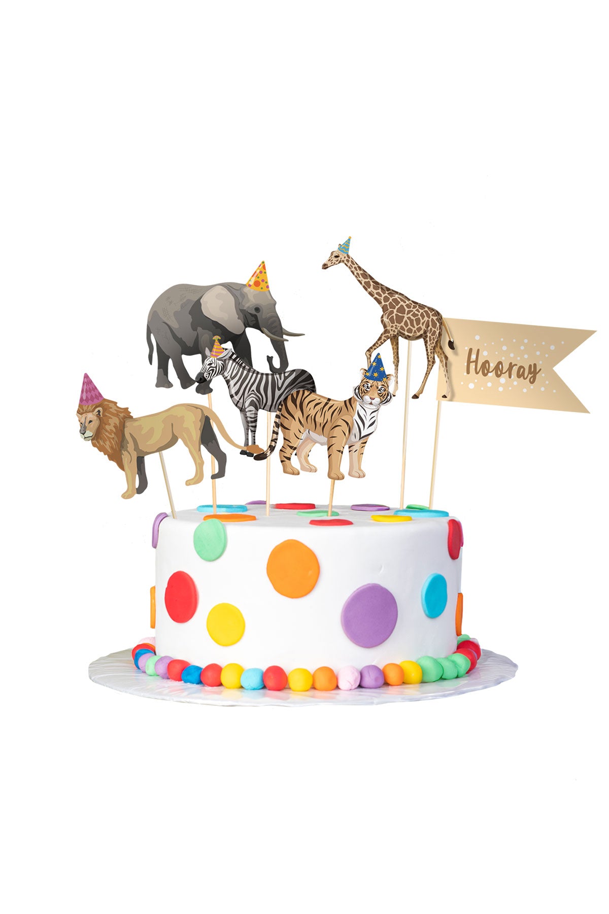 Parti Hayvanları Pasta Süsü 6 lı Safari