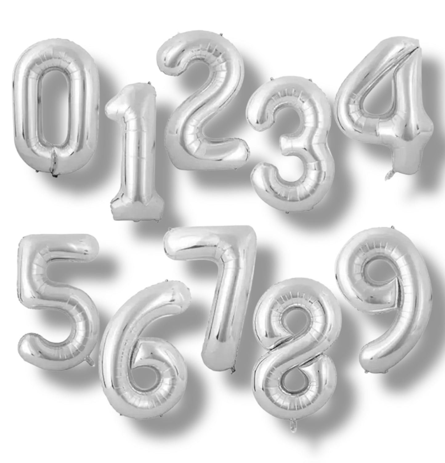 Gümüş Renk Rakam Folyo Balon 34 İnch Rakam Seçiniz