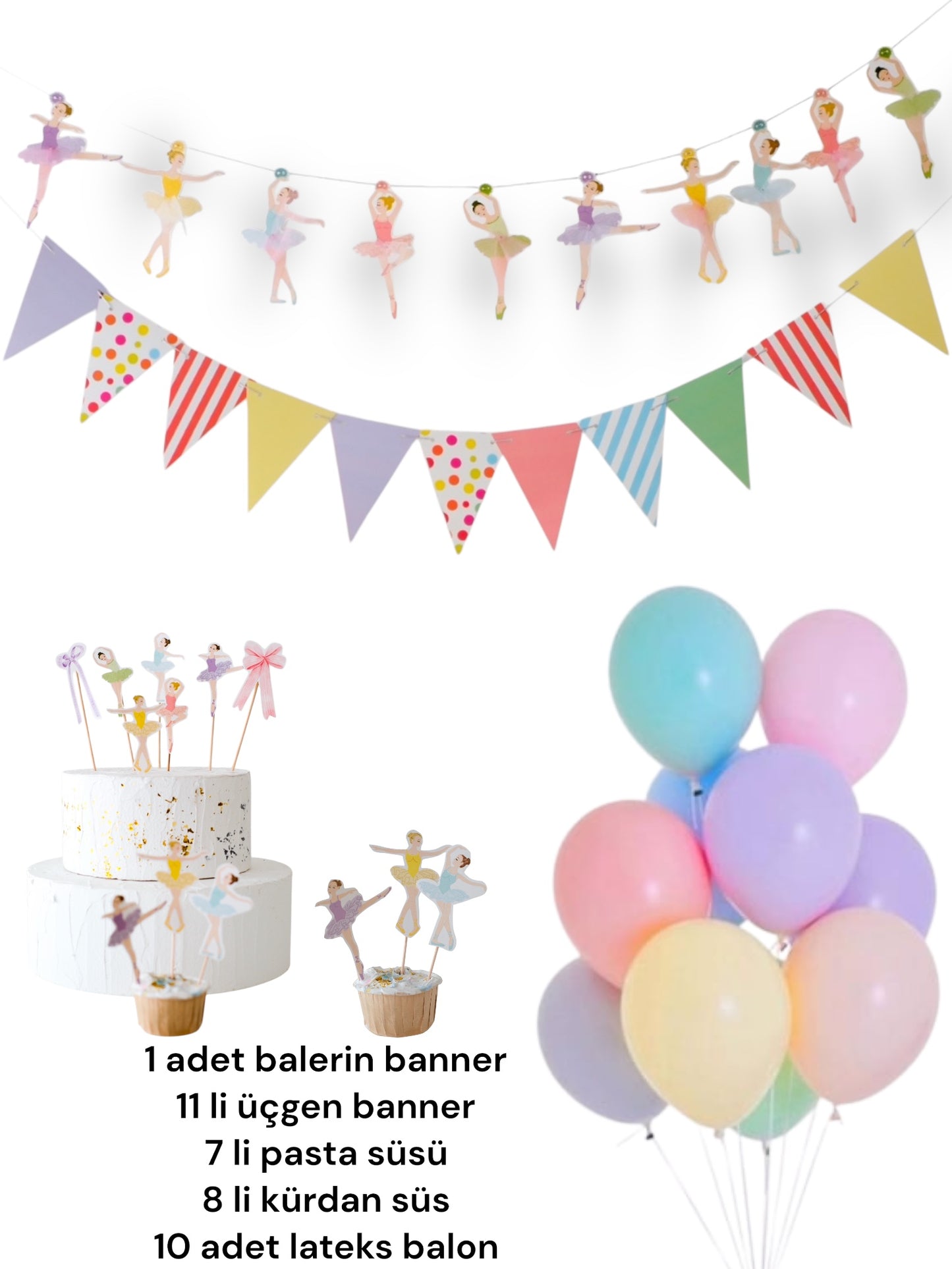 Balerin Temalı Doğumgünü Parti Seti