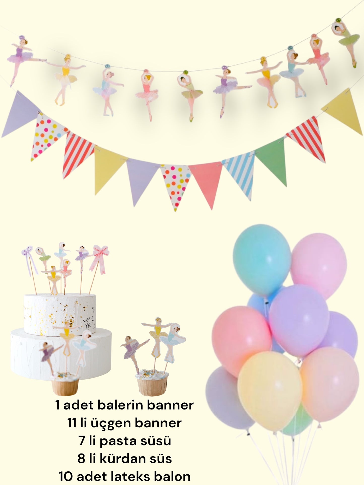 Balerin Temalı Doğumgünü Parti Seti