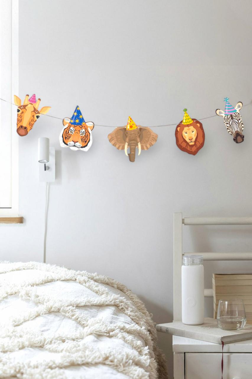 Parti Hayvanları Temalı Banner Süs Safari