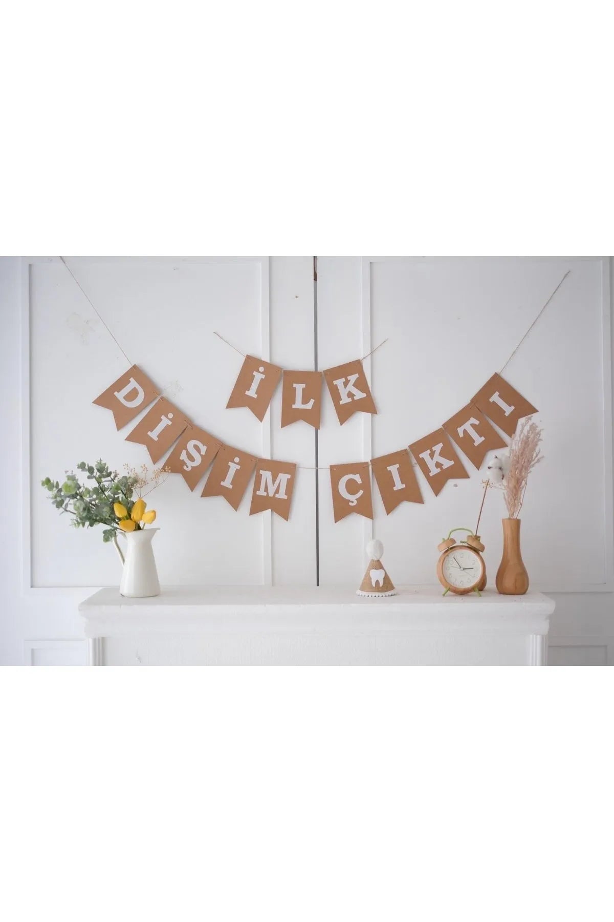 İlk Dişim Çıktı Kraft Beyaz Yazı Süs