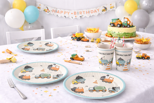 Taşıtlar Temalı Retro Tabak Bardak Set 8 er adet