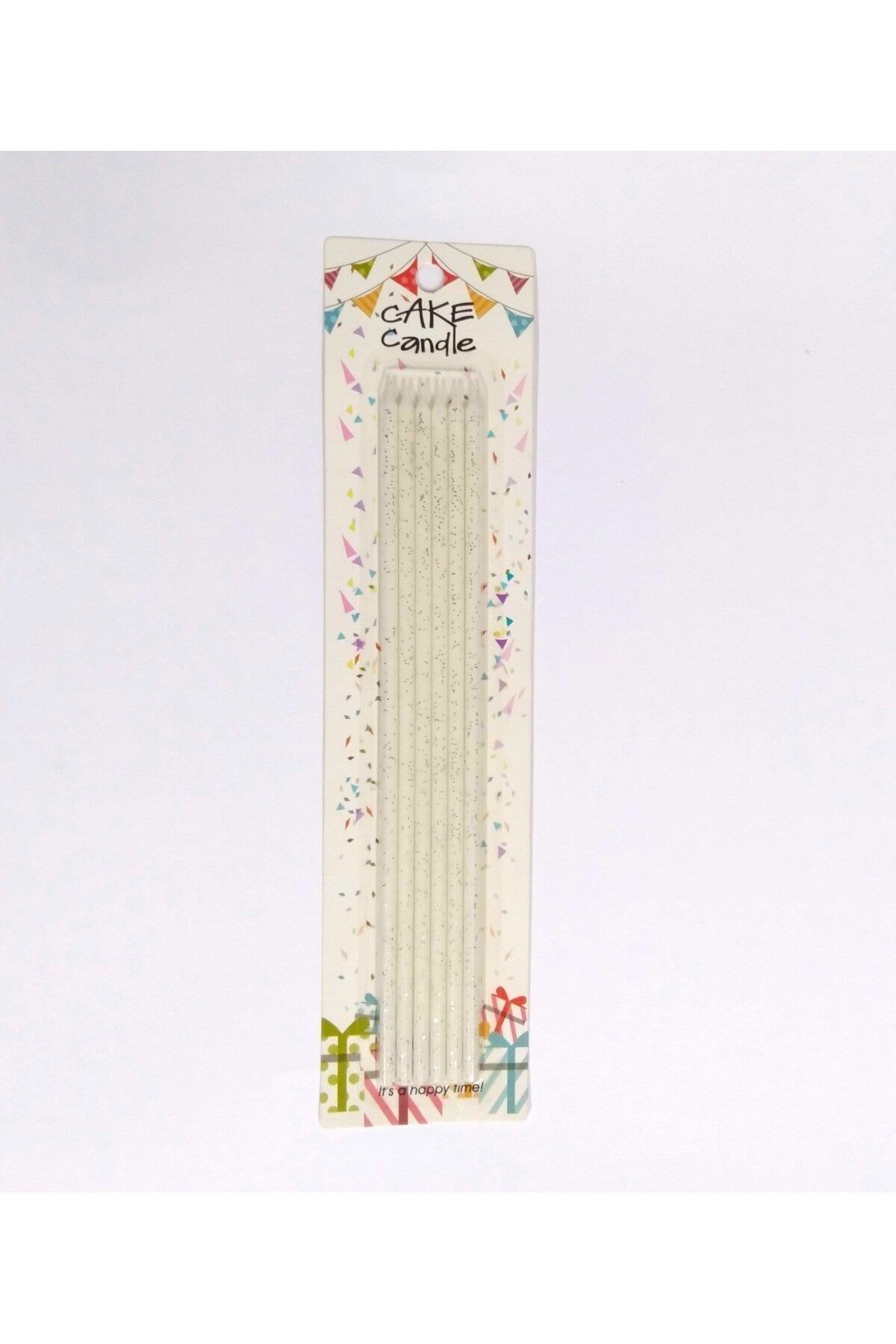 Beyaz Simli Uzun Pasta Mumu 25 cm 6 Adet