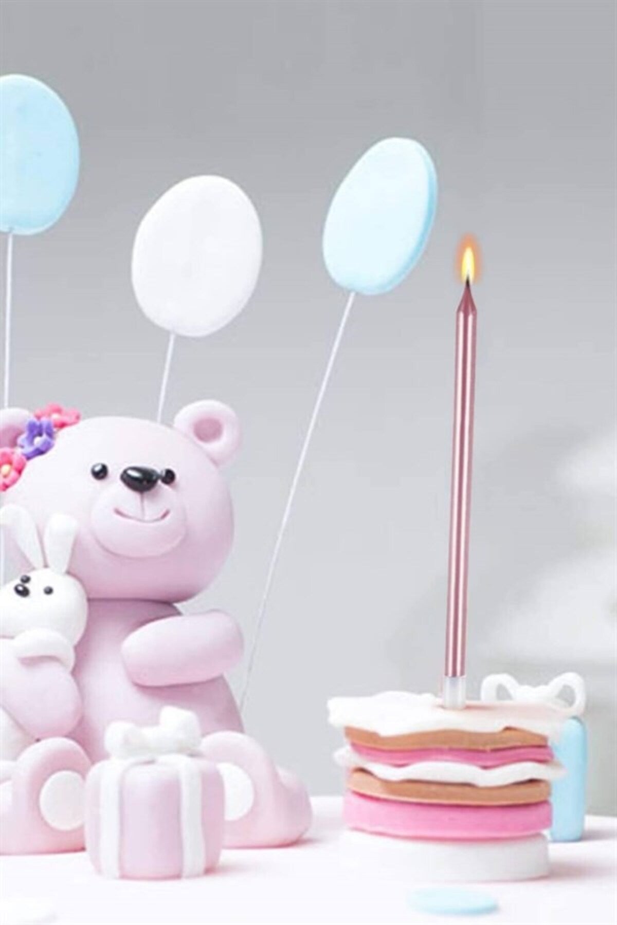 Rose Gold Uzun Pasta Mumu 18 cm 6 Adet