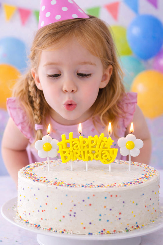 Papatya Temalı Sarı Happy Birthday Mum Seti 4 Parça