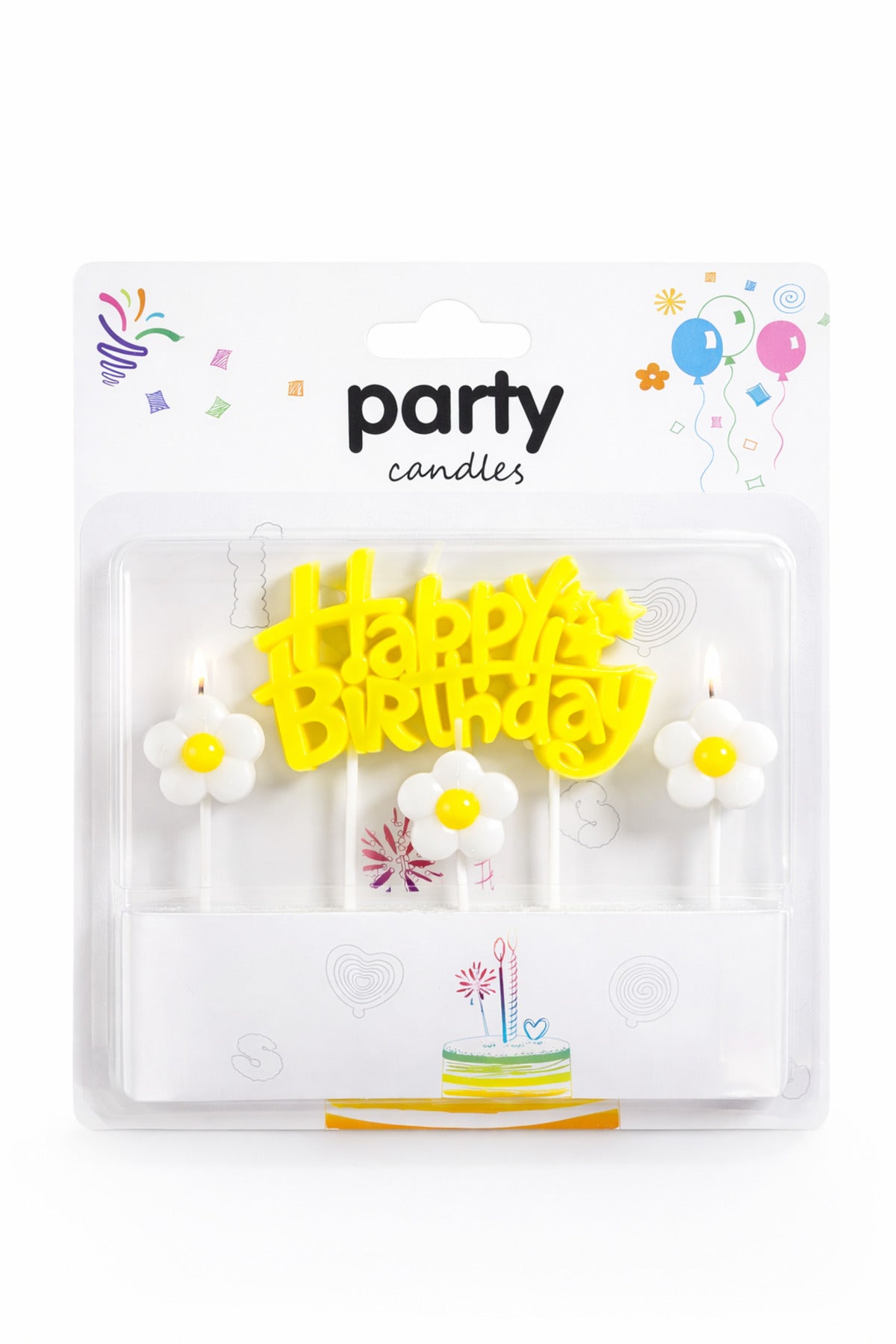 Papatya Temalı Sarı Happy Birthday Mum Seti 4 Parça