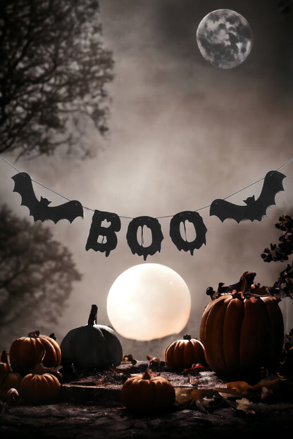 Cadılar Bayramı Yarasa Boo Süs Siyah