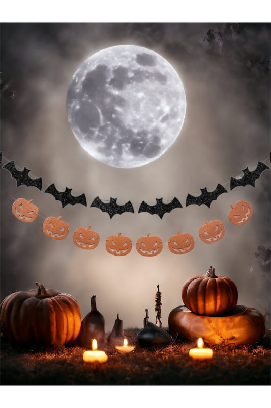 Hallowen Cadılar Bayramı Yarasa Balkabağı Duvar Süsü Set