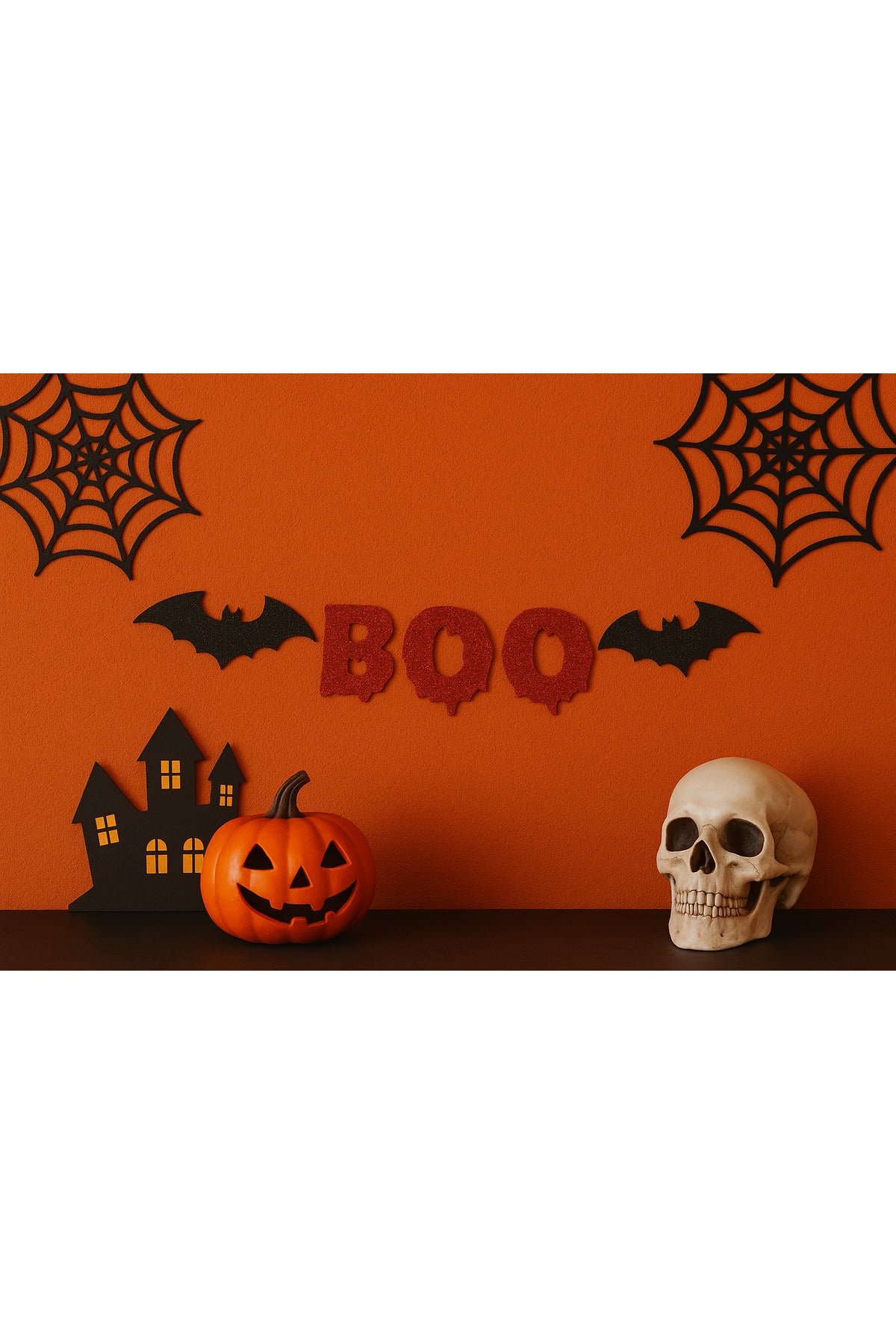 Cadılar Bayramı Yarasa Kırmızı Boo Süs