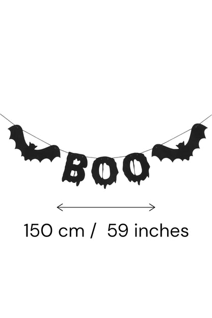 Cadılar Bayramı Yarasa Boo Süs Siyah