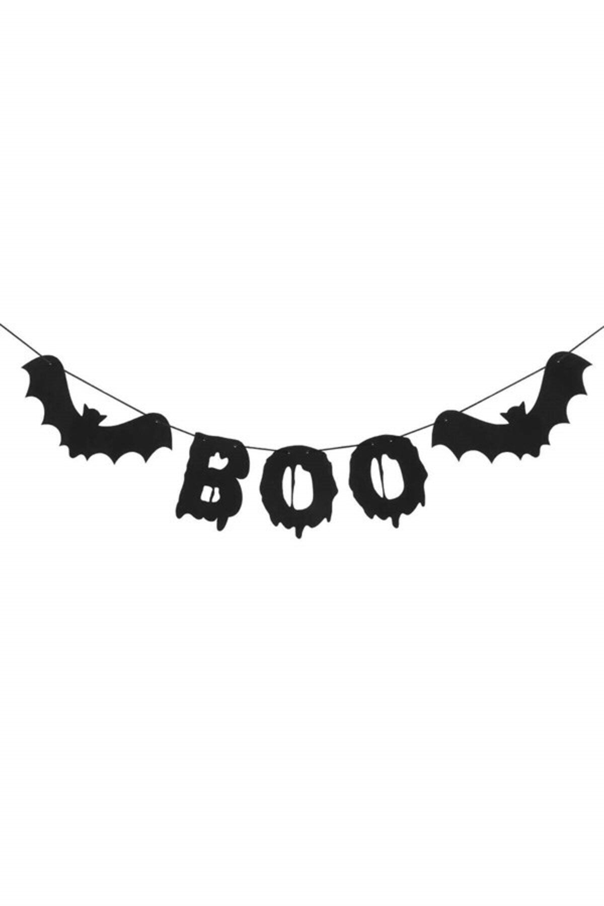 Cadılar Bayramı Yarasa Boo Süs Siyah