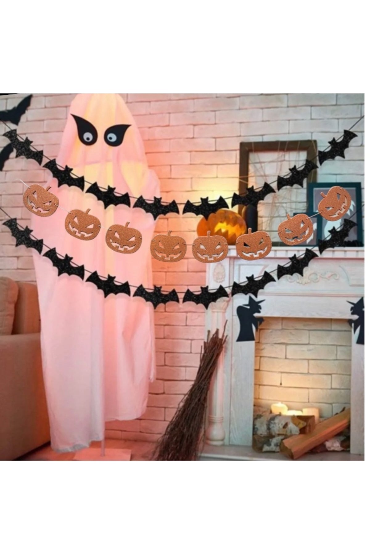 Hallowen Cadılar Bayramı Yarasa Balkabağı Duvar Süsü Set