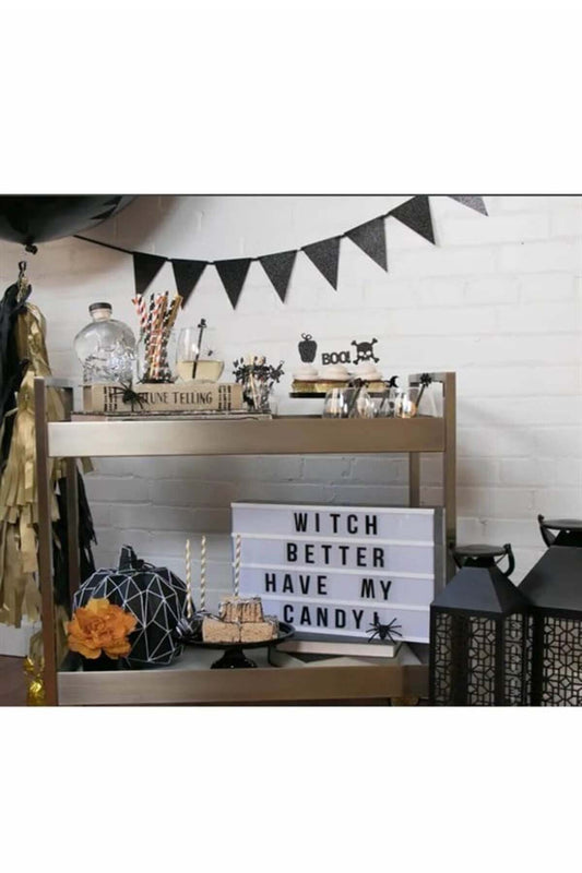Cadılar Bayramı Halloween Siyah Üçgen Bayrak 11 Li