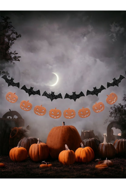 Hallowen Cadılar Bayramı Yarasa Balkabağı Duvar Süsü Set