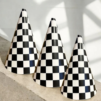 Yarış Temalı Damalı Karton Şapka 3 adet