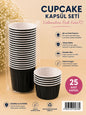 Siyah Cupcake Kapsül 25 li