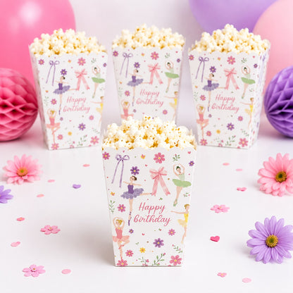 Balerin Tema Mısır Popcorn Kutusu 8 Adet