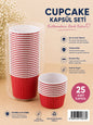 Kırmızı Cupcake Kapsül 25 li