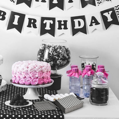 Yarış Tema Damalı Siyah Beyaz Pötikare Modelli Kağıt Peçete 20 Adet