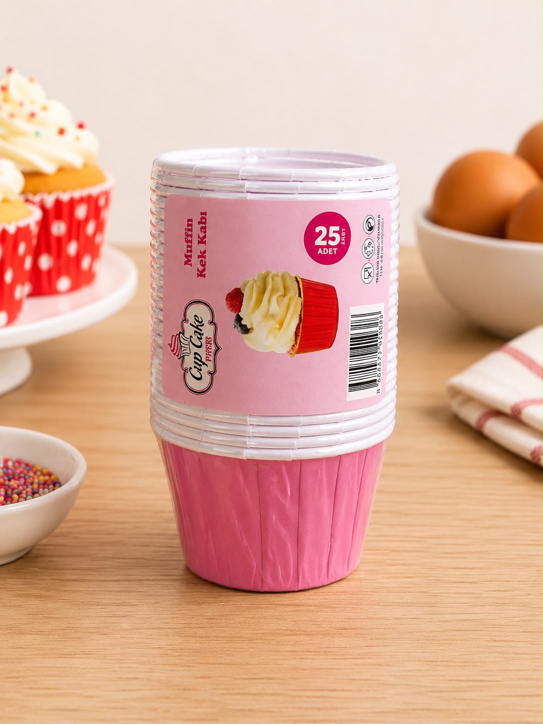 Pembe Cupcake Kapsül 25 li